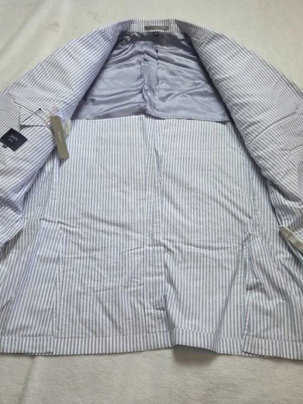New 44R J.Crew Crosby classic-fit suit jacket in Portuguese cotton oxford stripe
